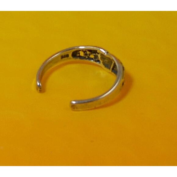 Vintage Sterling Silver Heart Floral Cut-Out Toe Ring Handcrafted New Old Stock - Picture 2 of 7
